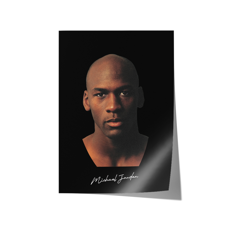 Big Head Michael Jordan Black Portrait