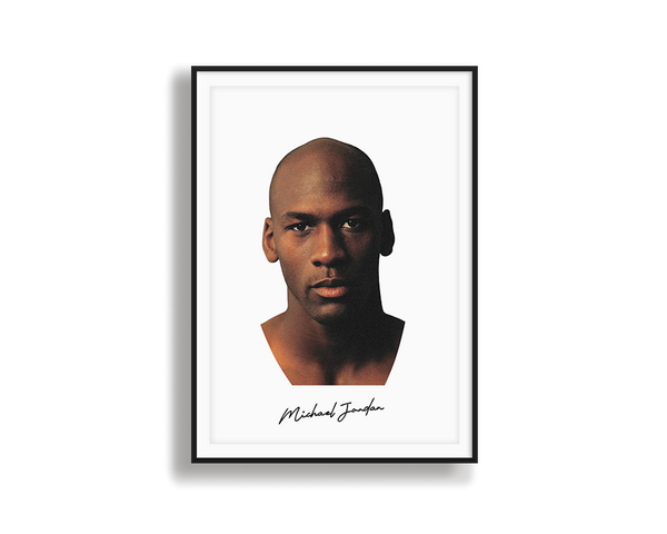 Big Head Michael Jordan White Portrait