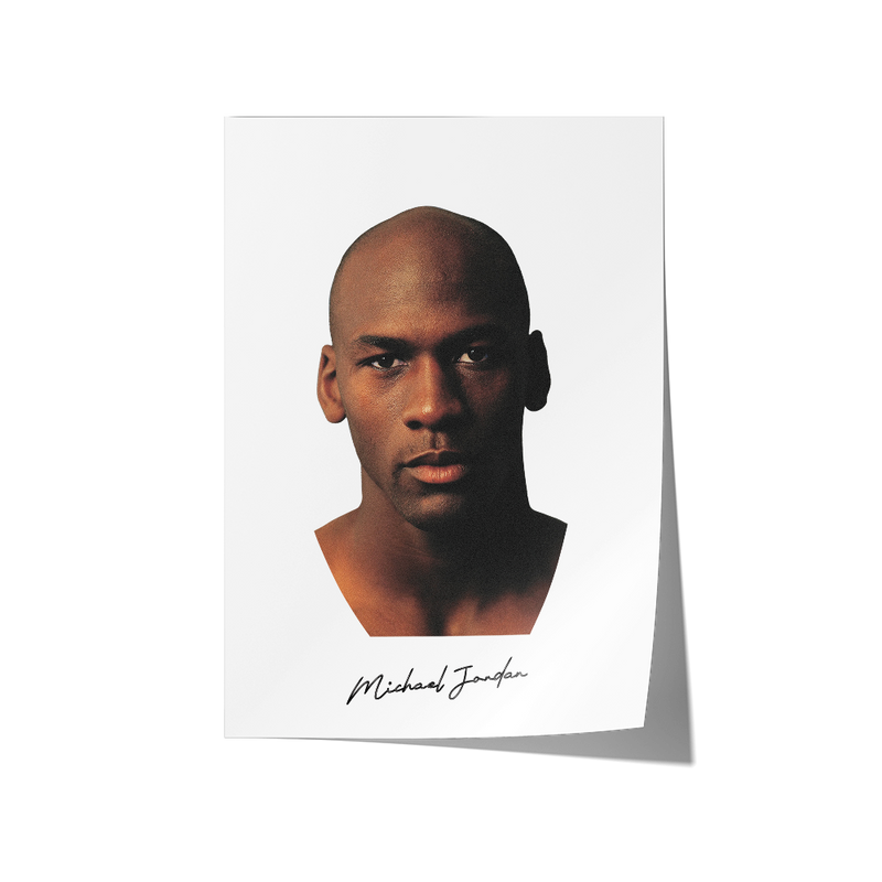 Big Head Michael Jordan White Portrait