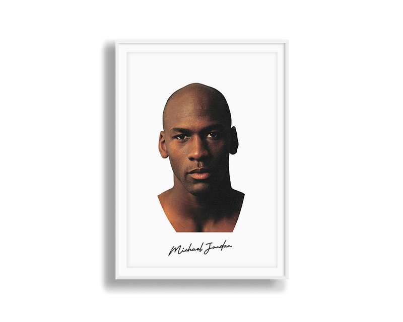 Big Head Michael Jordan White Portrait