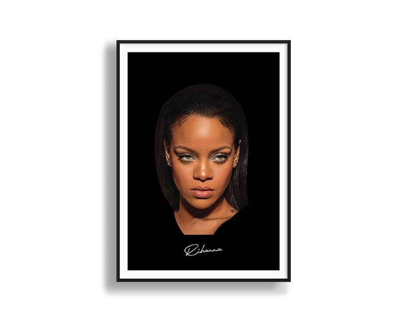 Big Head Rihanna Black Portrait