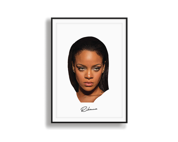 Big Head Rihanna White Portrait