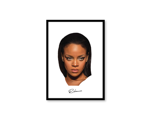 Big Head Rihanna White Portrait