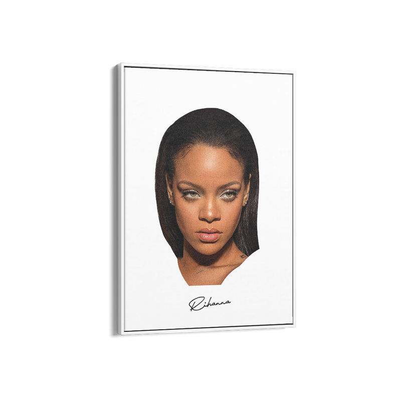 Big Head Rihanna White Portrait