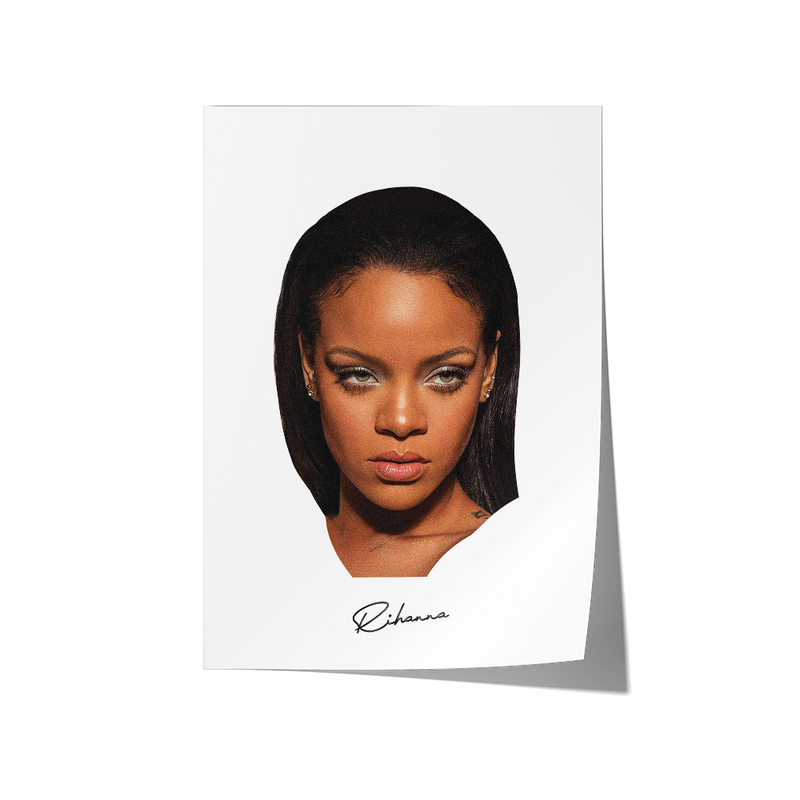 Big Head Rihanna White Portrait