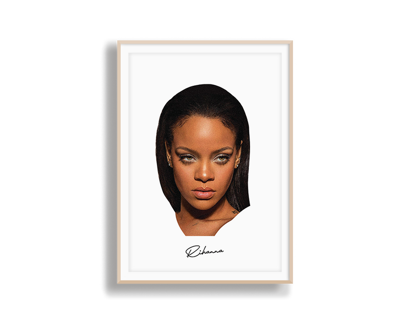 Big Head Rihanna White Portrait