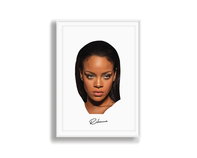 Big Head Rihanna White Portrait