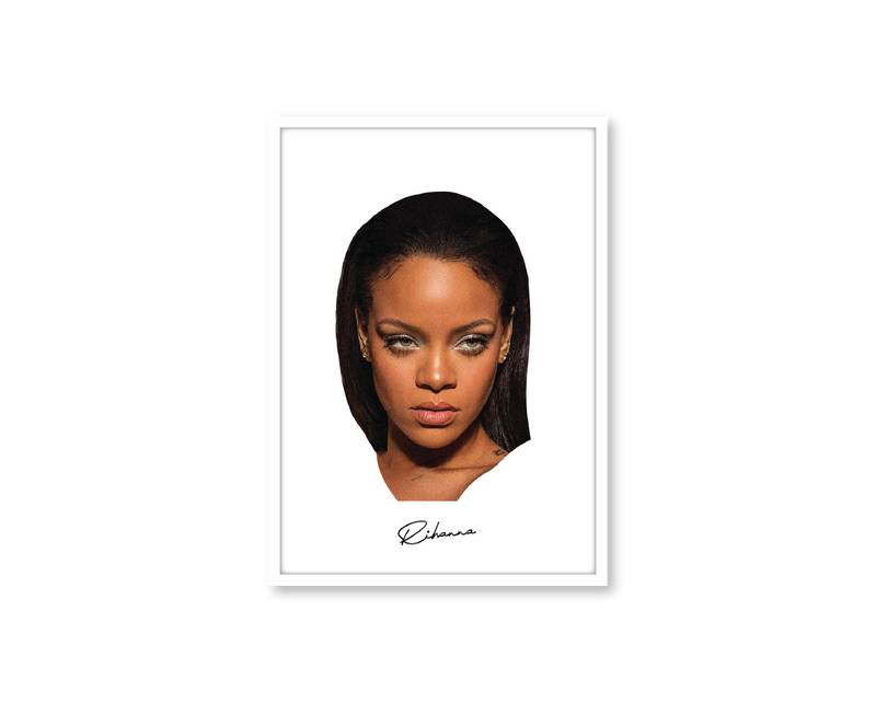 Big Head Rihanna White Portrait