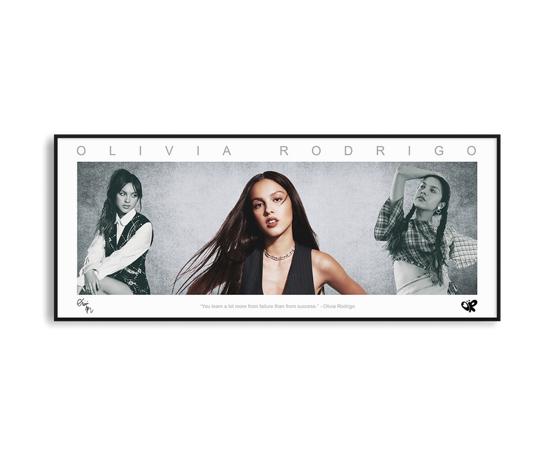 OLIVIA RODRIGO PANORAMIC COLLAGE PRINT SIGNED FRAMED WINGS