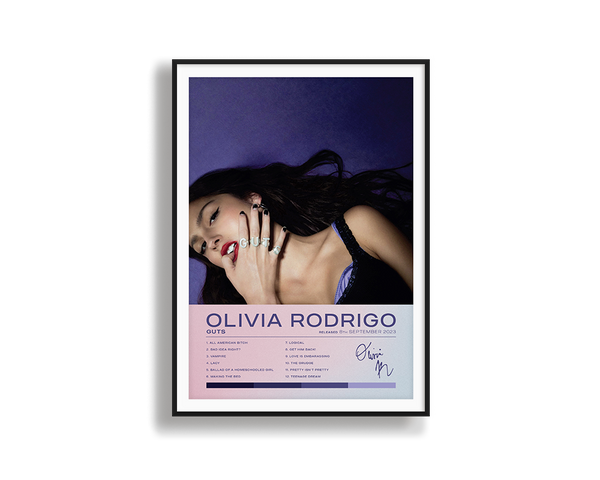 Olivia Rodrigo guts album wall art