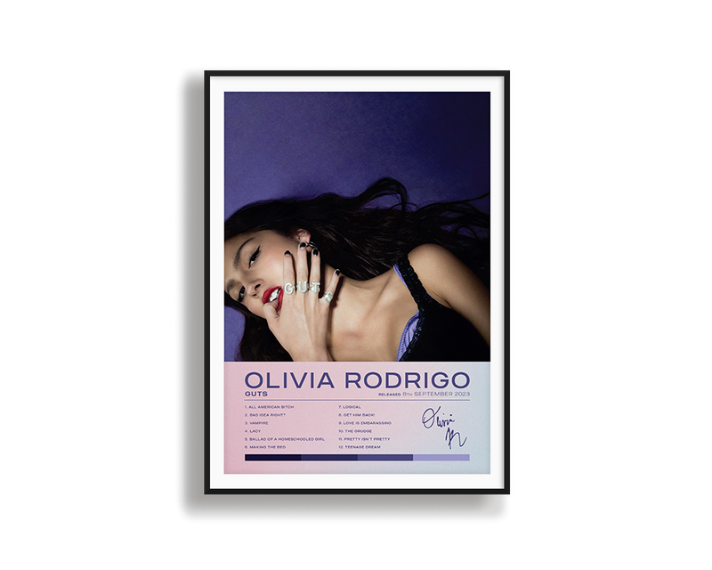 Olivia Rodrigo guts album wall art