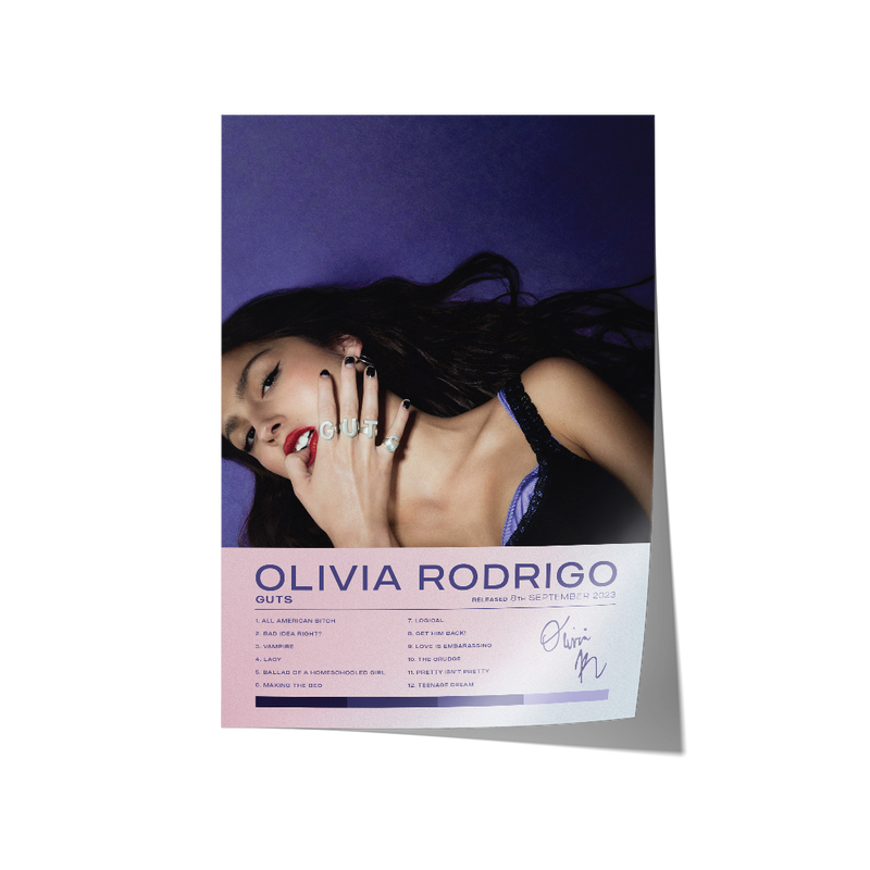 Olivia Rodrigo guts album wall art