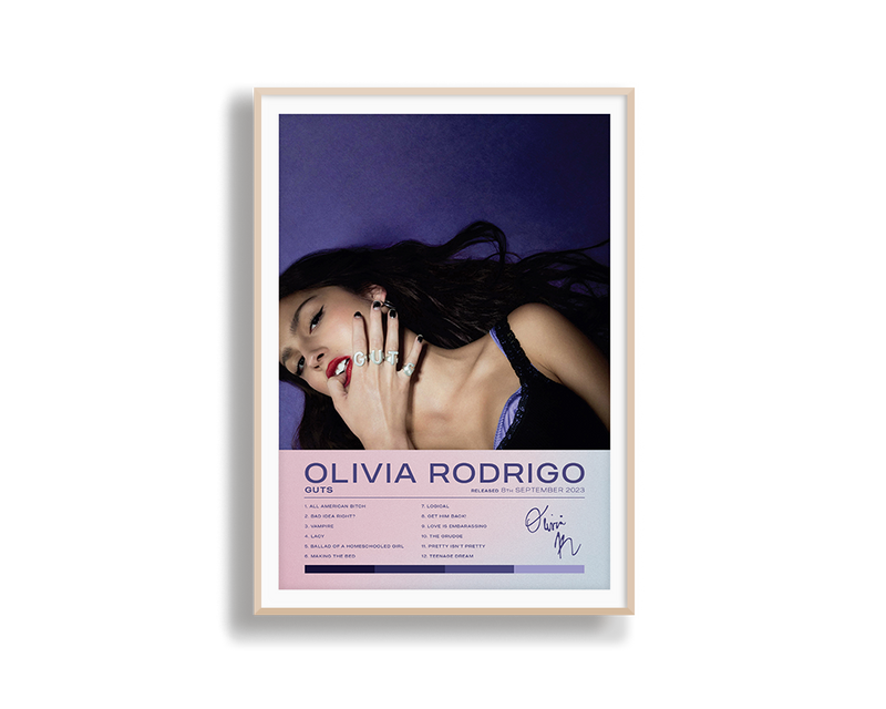 Olivia Rodrigo guts album wall art