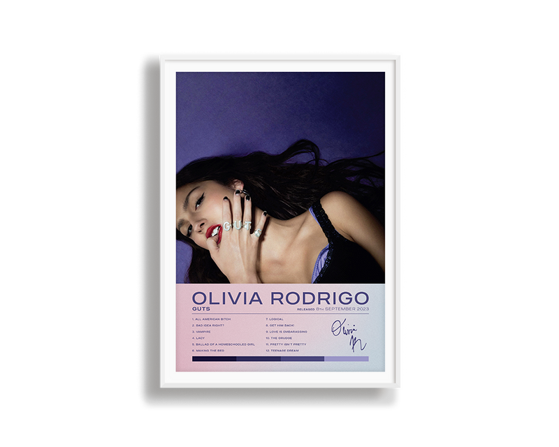 Olivia Rodrigo guts album wall art