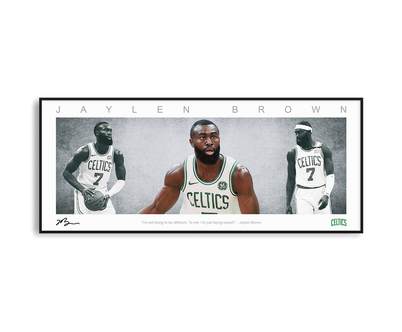 JAYLEN BROWN PANORAMIC COLLAGE PRINT FRAMED WINGS