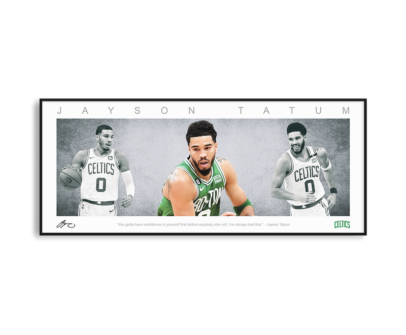 JAYSON TATUM PANORAMIC COLLAGE PRINT FRAMED WINGS