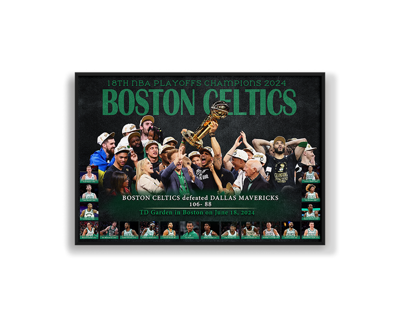 Boston Celtics 2024 Championship Team Celebration Frame