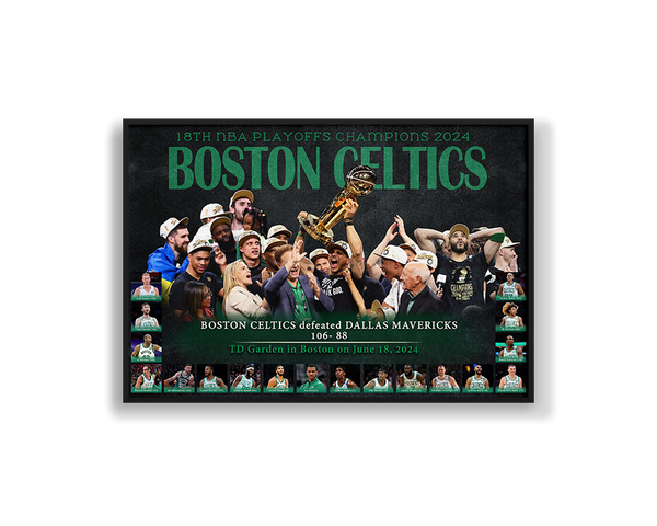 Boston Celtics 2024 Championship Team Celebration Frame