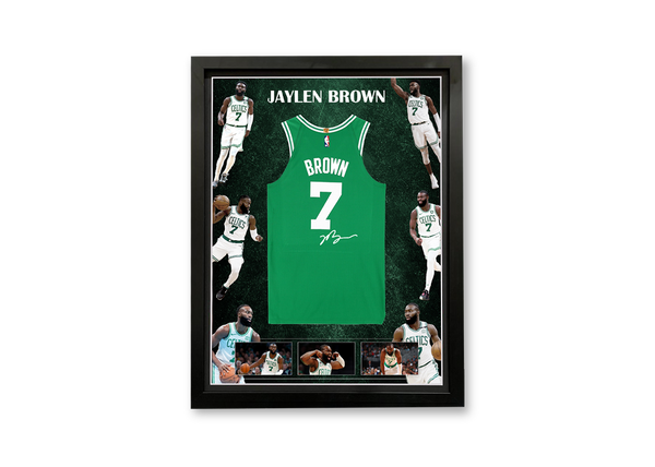 Jaylen Brown Hand Signed Jersey - Framed