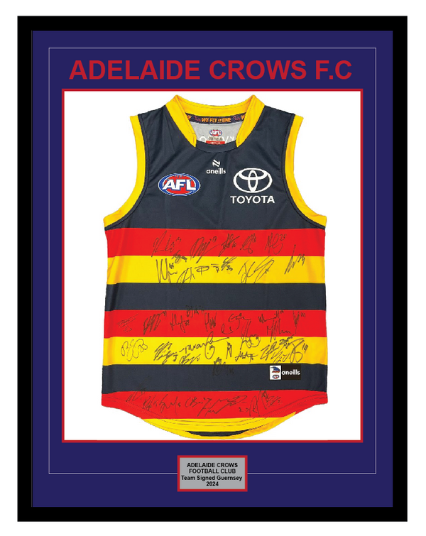 ADELAIDE CROWS 2024 SQUAD SIGNED OFFICIAL GUERNSEY