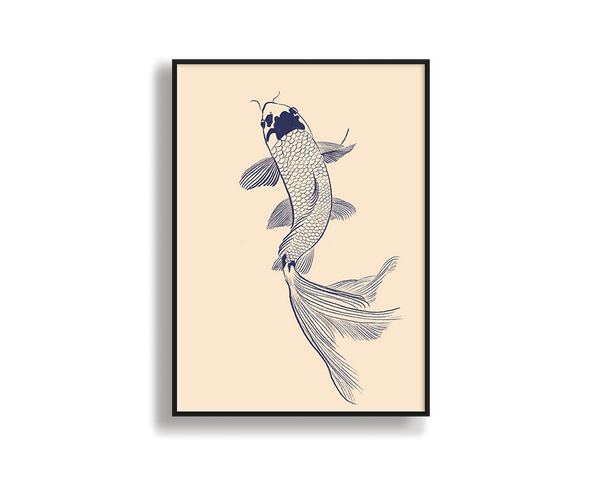 Wall Art Blue Fish Framed