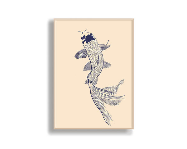 Wall Art Blue Fish Framed