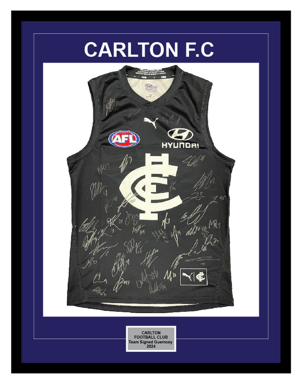CARLTON FOOTBALL CLUB 2024 SQUAD SIGNED OFFICIAL GUERNSEY