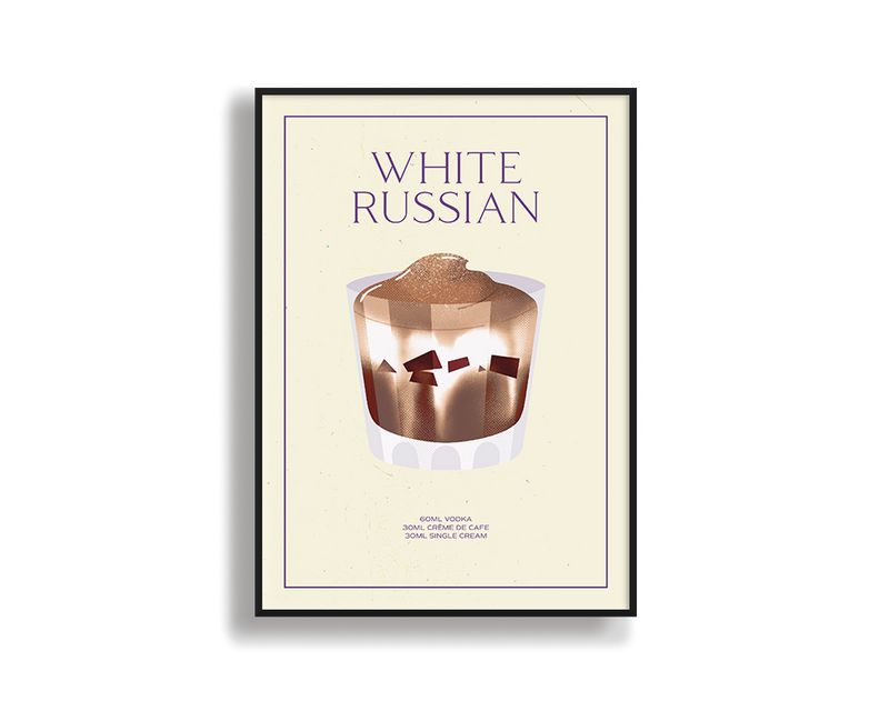 White Russian Vodka Print Wall Art