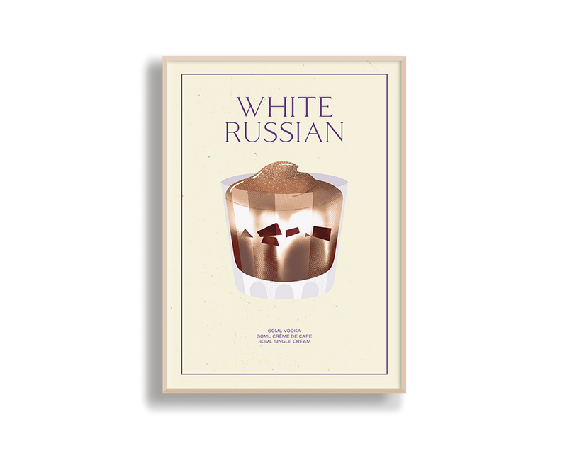 White Russian Vodka Print Wall Art