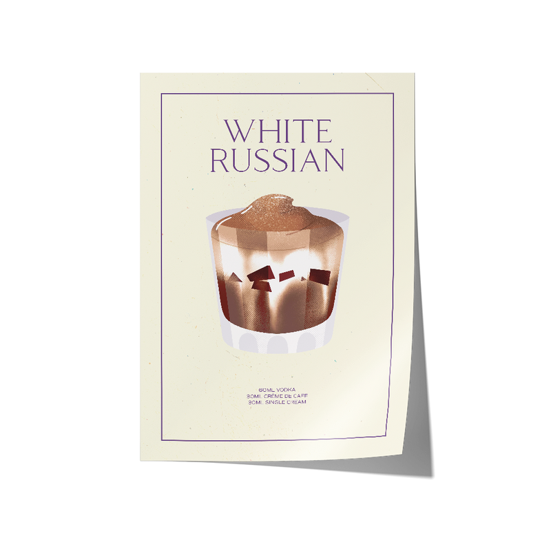 White Russian Vodka Print Wall Art