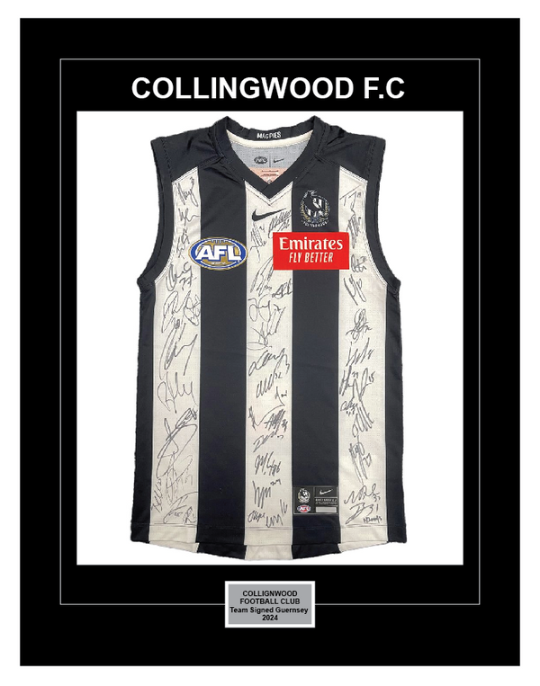 COLLINGWOOD FOOTBALL CLUB 2024 SQUAD SIGNED OFFICIAL GUERNSEY