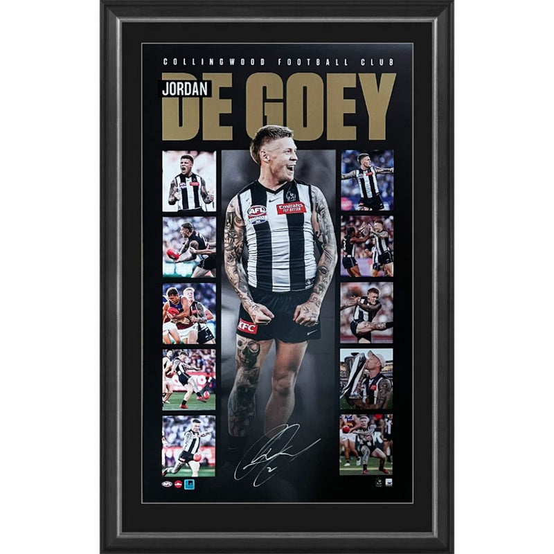 Jordan De Goey Signed & Framed Vertiramic Collingwood Magpies