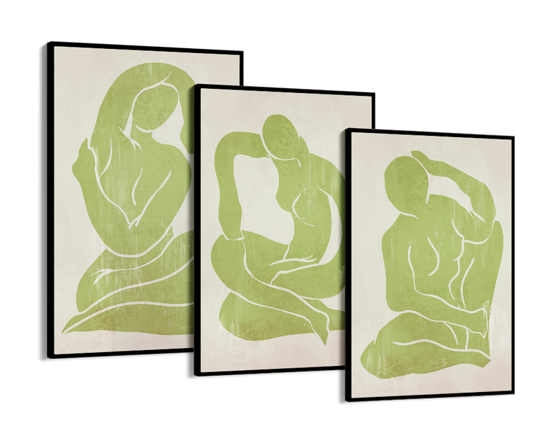 Khaki Green Trio Set - Figure Print