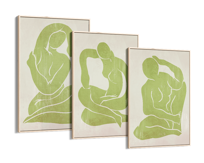 Khaki Green Trio Set - Figure Print