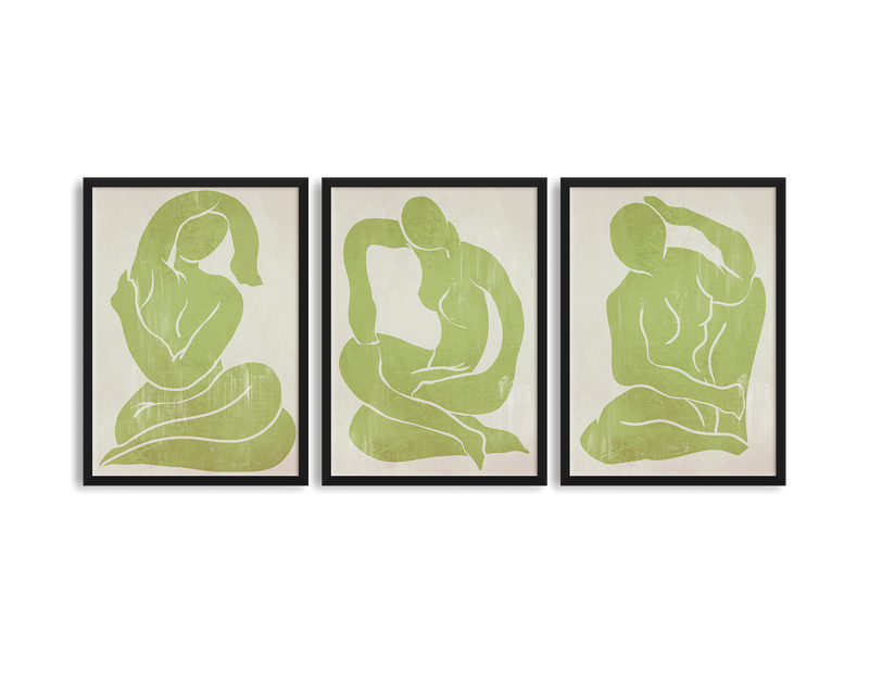 Khaki Green Trio Set - Figure Print