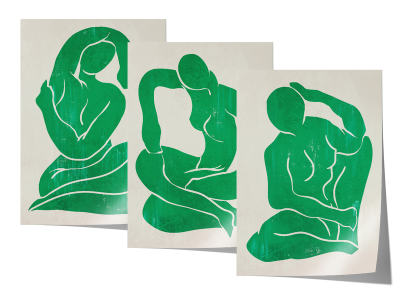 Green Trio Set - Figure Print