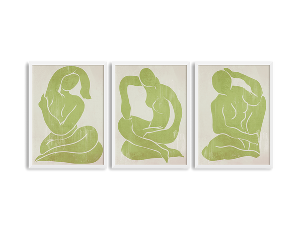 Khaki Green Trio Set - Figure Print