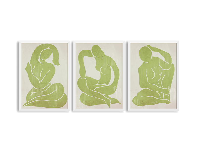 Khaki Green Trio Set - Figure Print