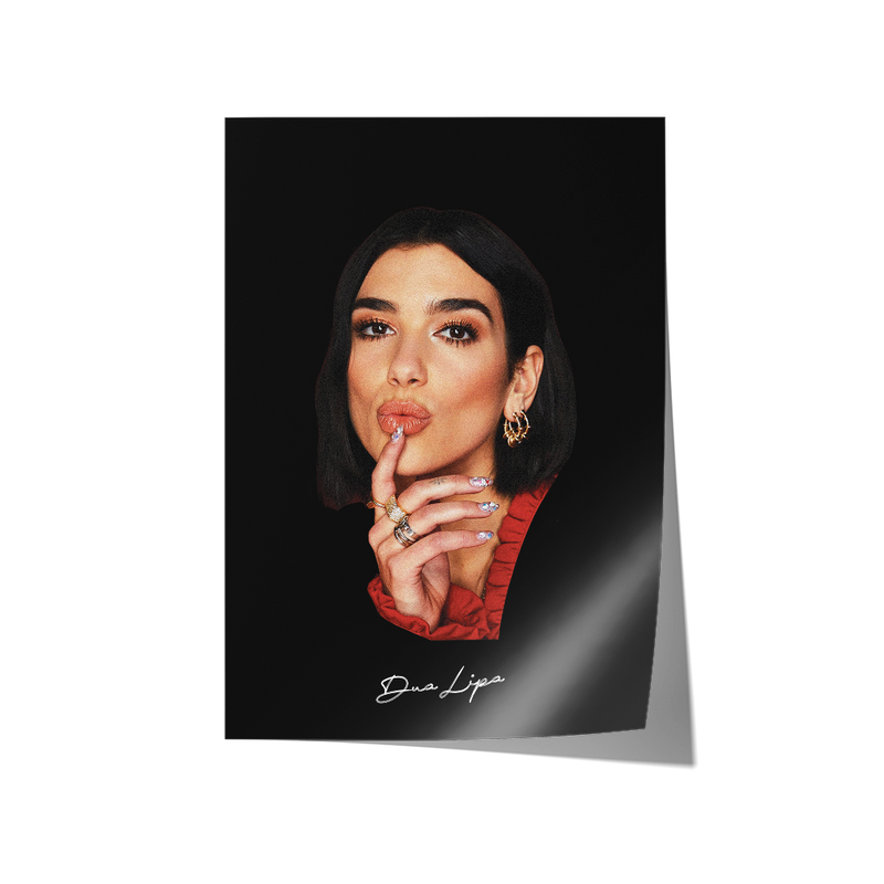 Big Head Retro Dua Lipa Black Portrait