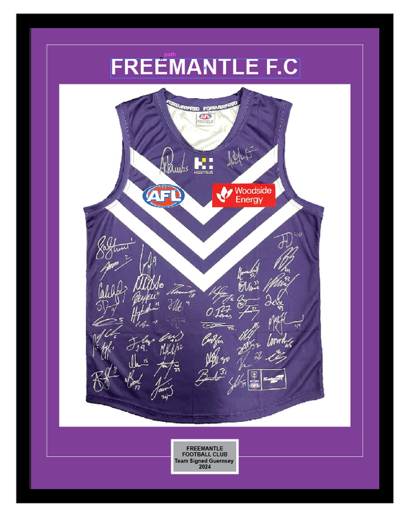 FREMANTLE FOOTBALL CLUB 2024 SQUAD SIGNED OFFICIAL GUERNSEY