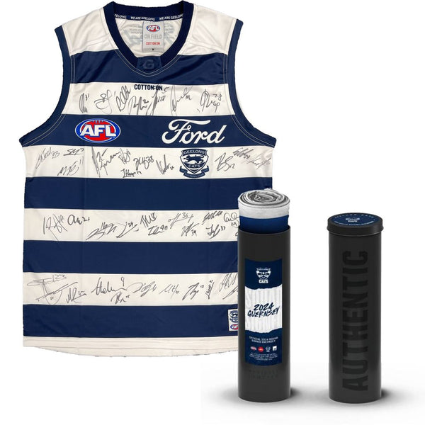 GEELONG CATS 2024 SQUAD SIGNED OFFICIAL GUERNSEY