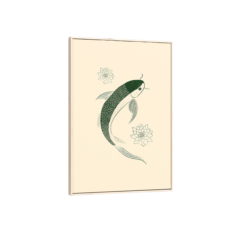 Wall Art Green Koi Illustration
