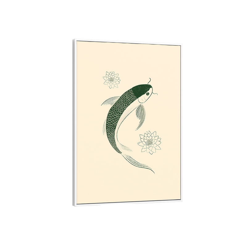 Wall Art Green Koi Illustration