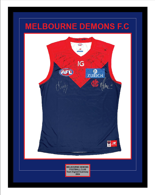 MELBOURNE FOOTBALL CLUB 2024 SQUAD SIGNED OFFICIAL GUERNSEY