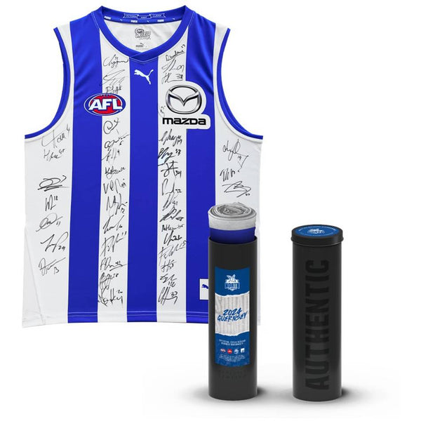NORTH MELBOURNE FOOTBALL CLUB 2024 SQUAD SIGNED OFFICIAL GUERNSEY