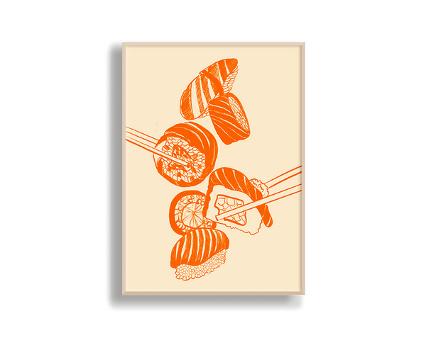 Wall Art Sushi Illustration 