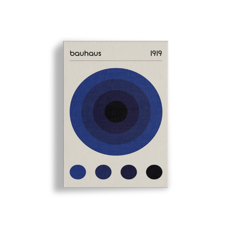 Poster Hub - Bauhaus Blue Art Framed