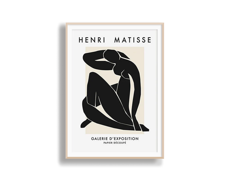 Poster Hub - Henri Mattisse Noir Art Framed