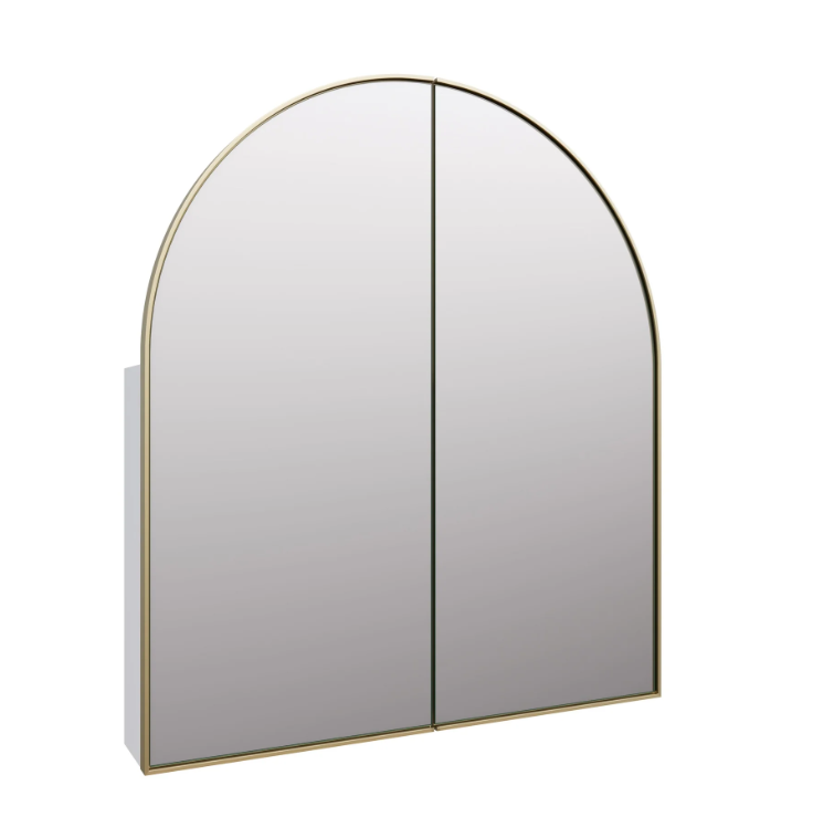 Arch Mirror Cabinet 860 X 760 MM - Satin Brass