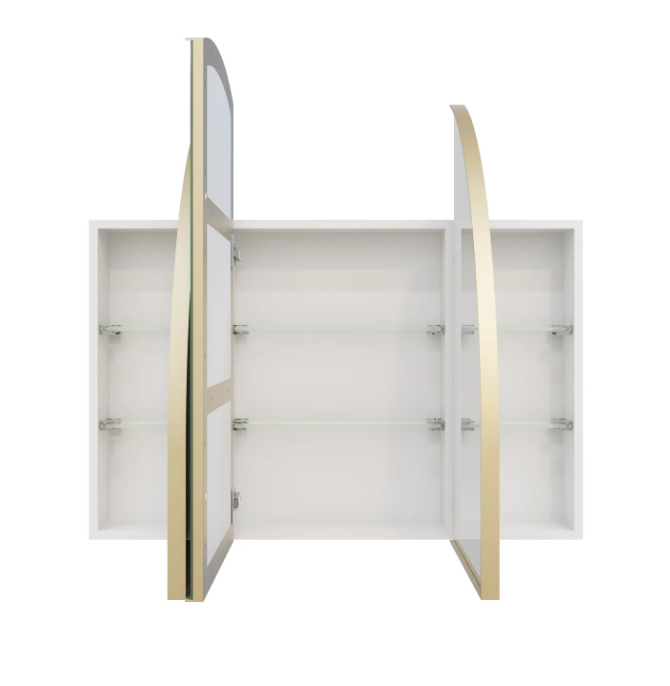 Arch Mirror Cabinet 800 X 1200 MM Satin Brass